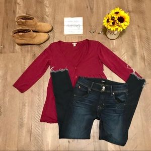 J Jill baby doll top. 3/4 length sleeve. XS